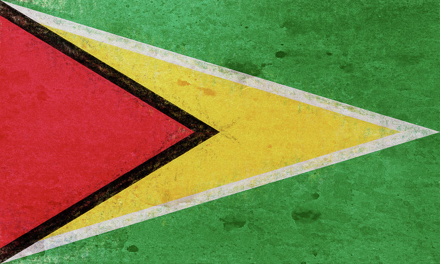 Flag of Guyana Grunge Digital Art by Roy Pedersen