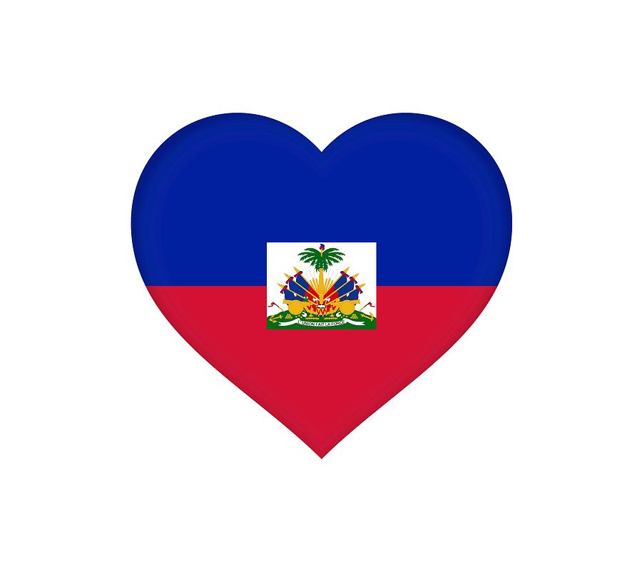 Flag of Haiti Heart Digital Art by Roy Pedersen