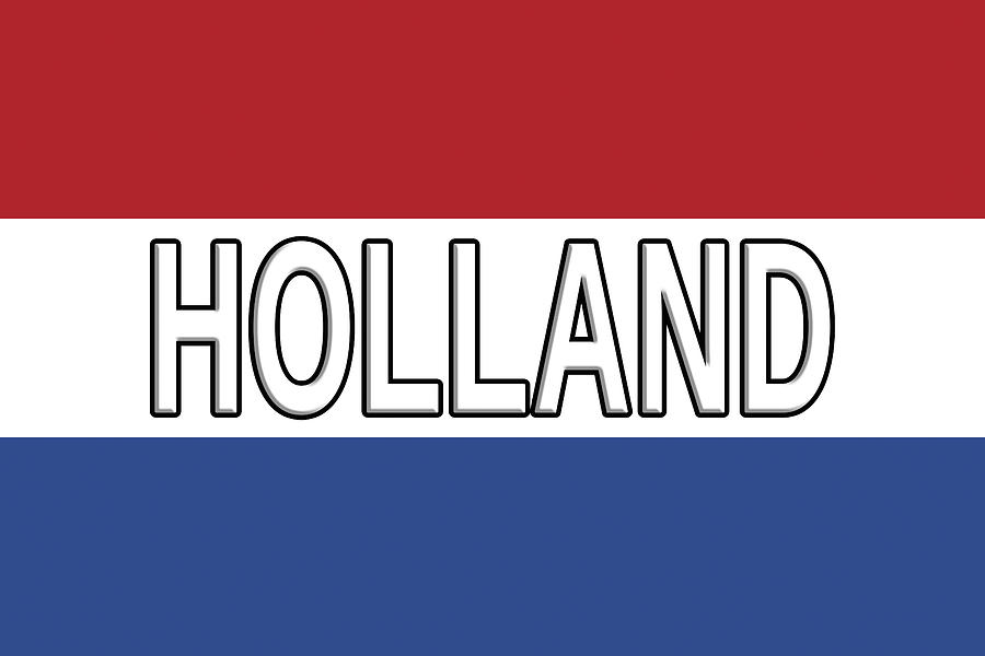 Flag of Holland With Text Drawing by Roy Pedersen