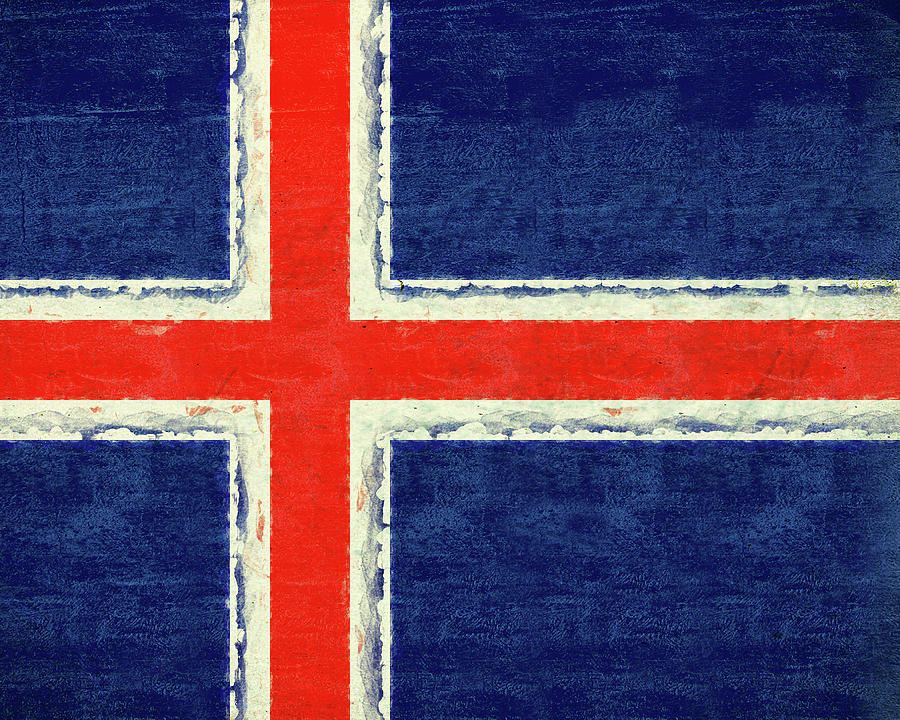 Flag Digital Art - Flag of Iceland Grunge by Roy Pedersen