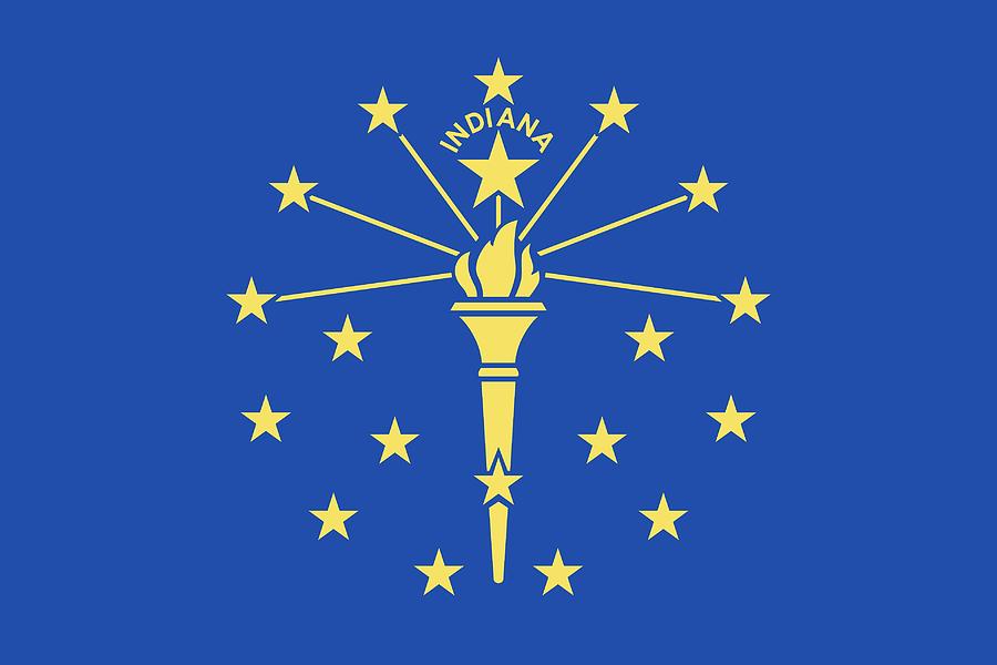 Flag of Indiana Painting by American School