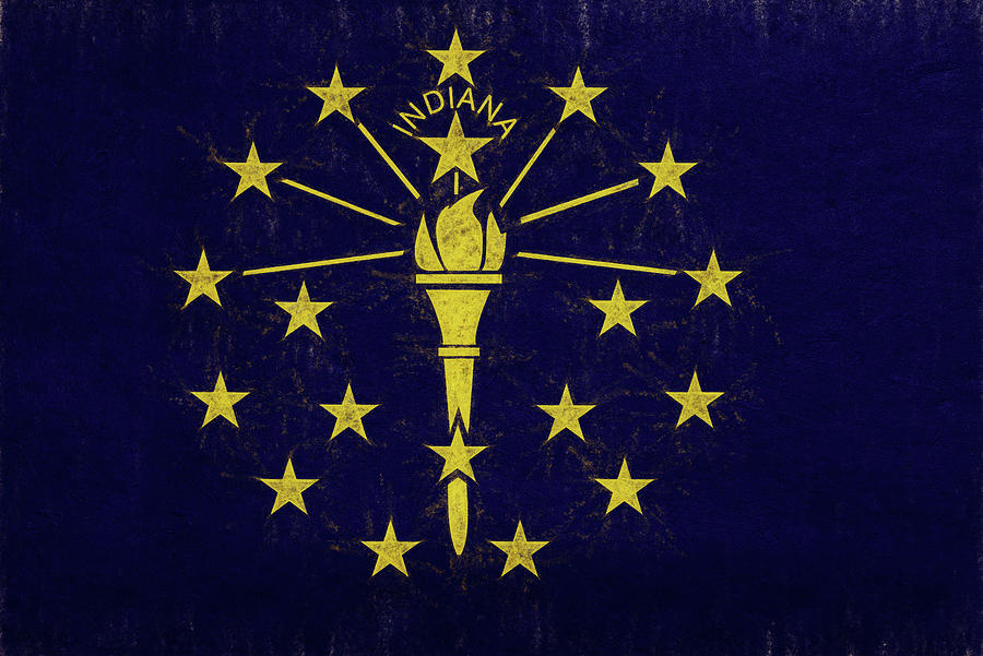 Flag of Indiana Grunge Digital Art by Roy Pedersen