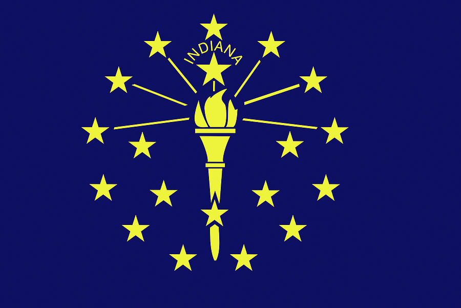 Flag of Indiana Digital Art by Roy Pedersen