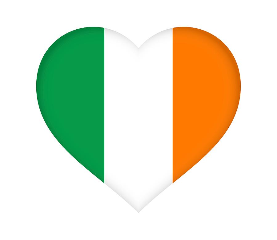 Flag of Ireland Heart Digital Art by Roy Pedersen