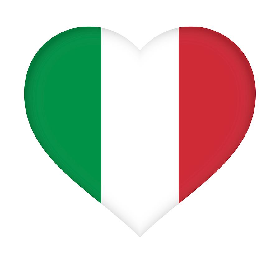 Flag of Italy Heart Digital Art by Roy Pedersen