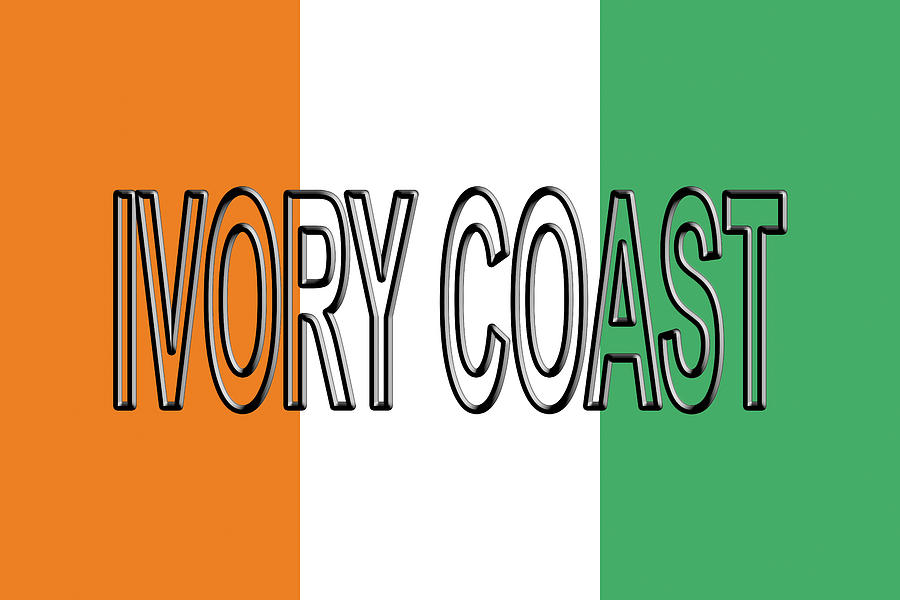 Flag of Ivory Coast Word Digital Art by Roy Pedersen