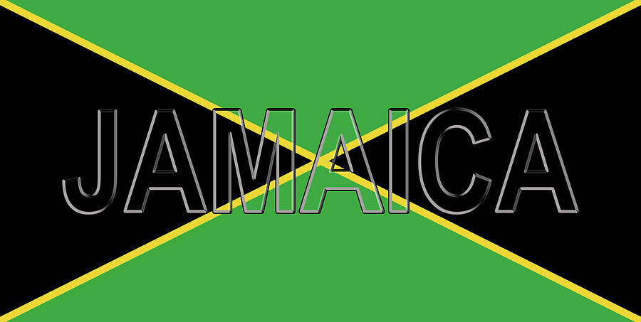 Flag of Jamaica Word Digital Art by Roy Pedersen
