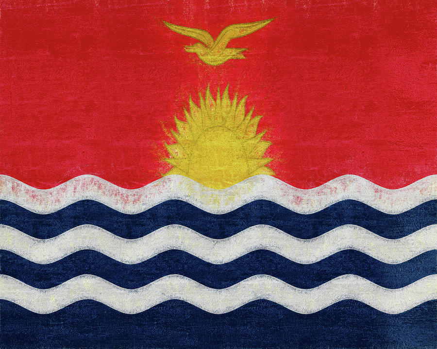 Flag of Kiribati Texture Digital Art by Roy Pedersen
