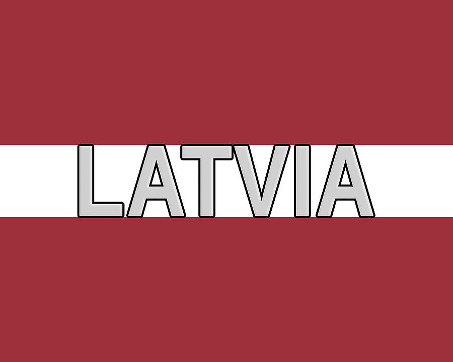Flag of Latvia Word Digital Art by Roy Pedersen
