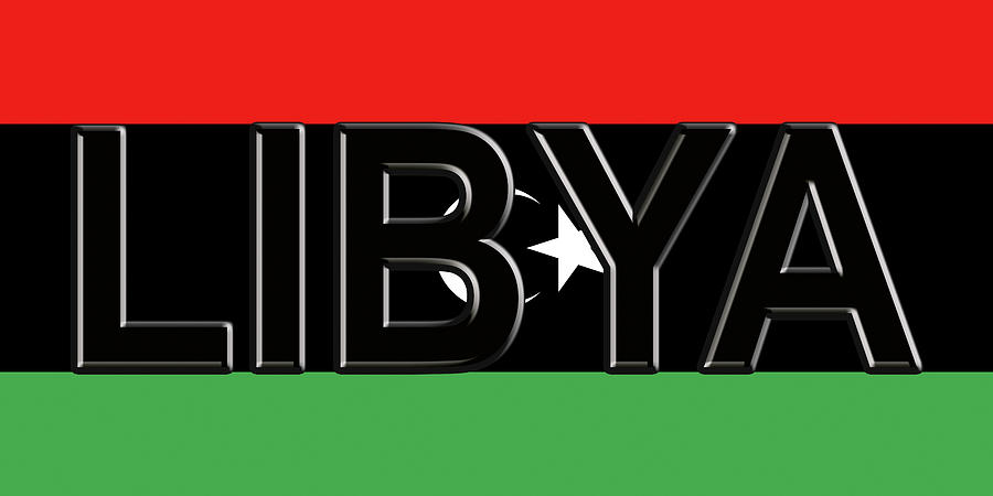 Flag of Libya Word. Digital Art by Roy Pedersen - Pixels