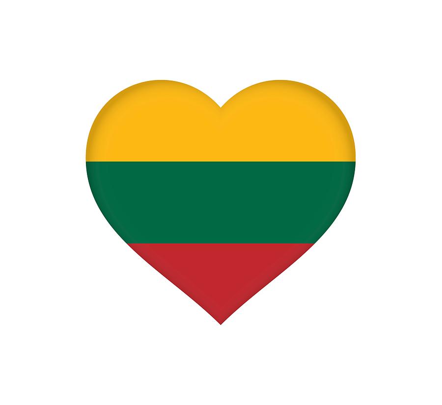 Flag of Lithuania Heart Digital Art by Roy Pedersen