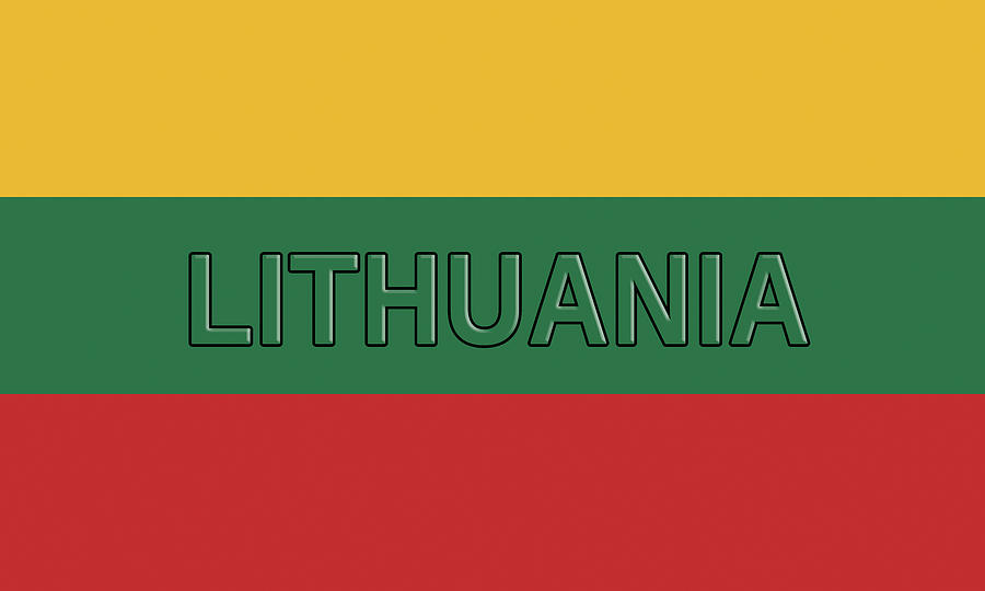 Flag of Lithuania Word Digital Art by Roy Pedersen