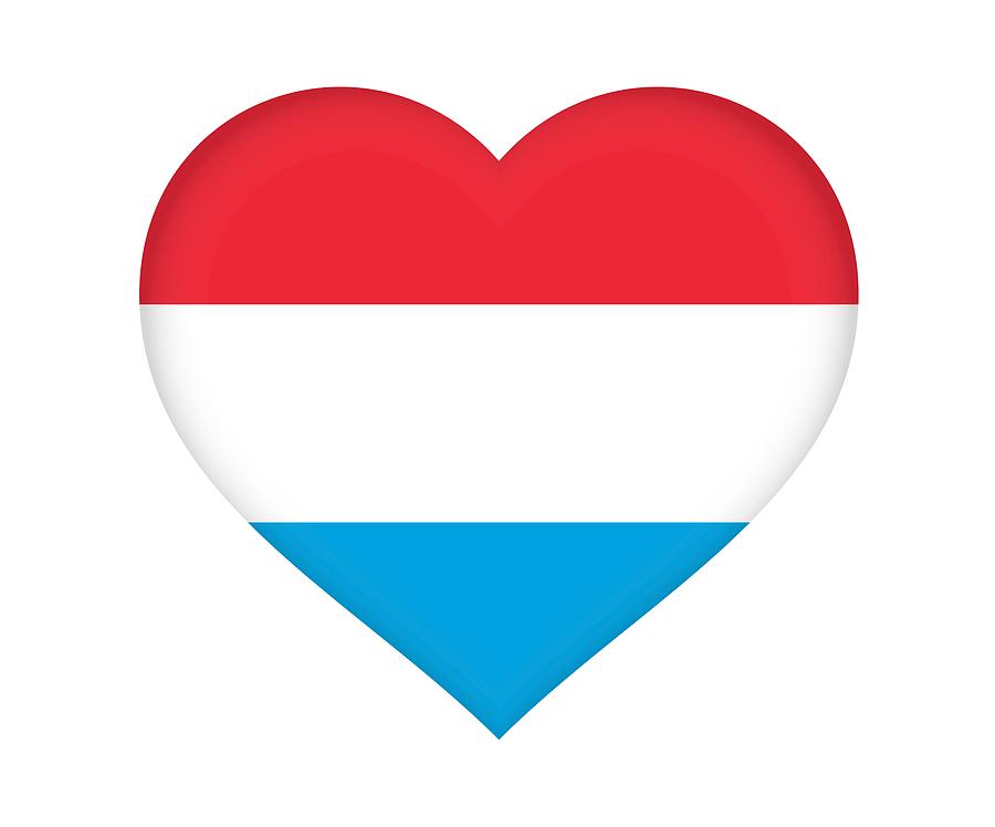 Flag of Luxembourg Heart Digital Art by Roy Pedersen