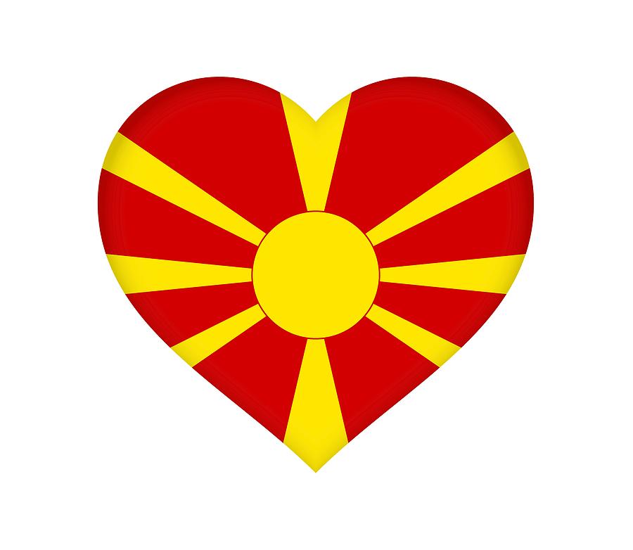 Flag of Macedonia Heart Digital Art by Roy Pedersen