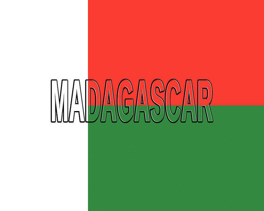 Flag of Madagascar Word Digital Art by Roy Pedersen