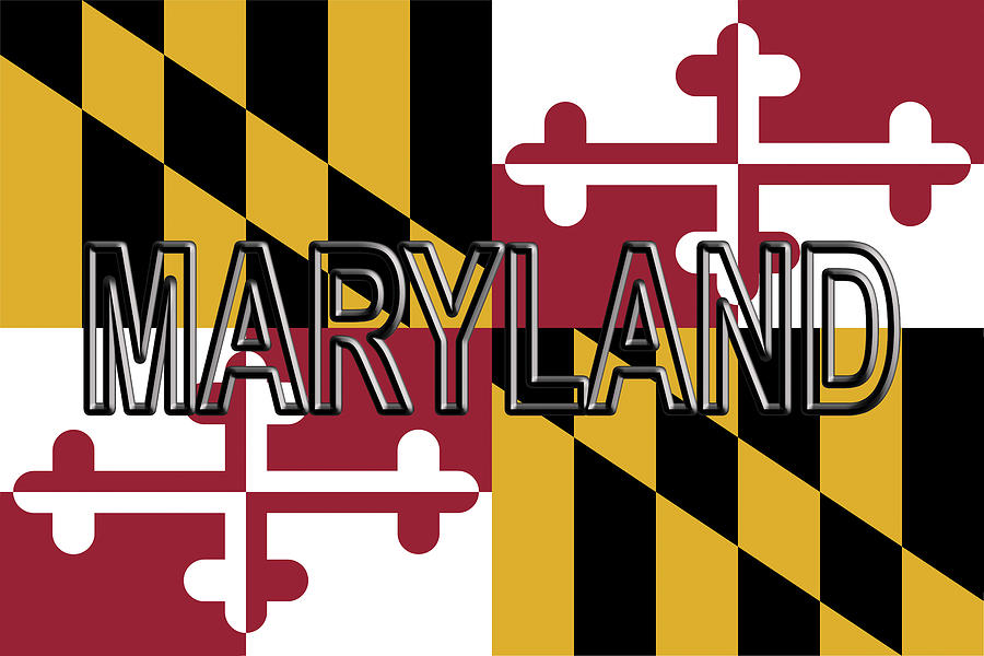 Flag of Maryland Word Digital Art by Roy Pedersen | Fine Art America