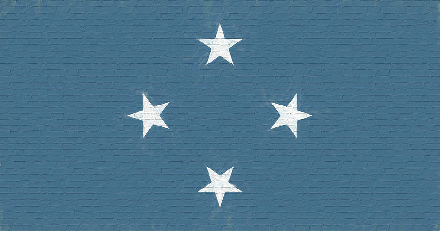 Flag of Micronesia Wall Digital Art by Roy Pedersen