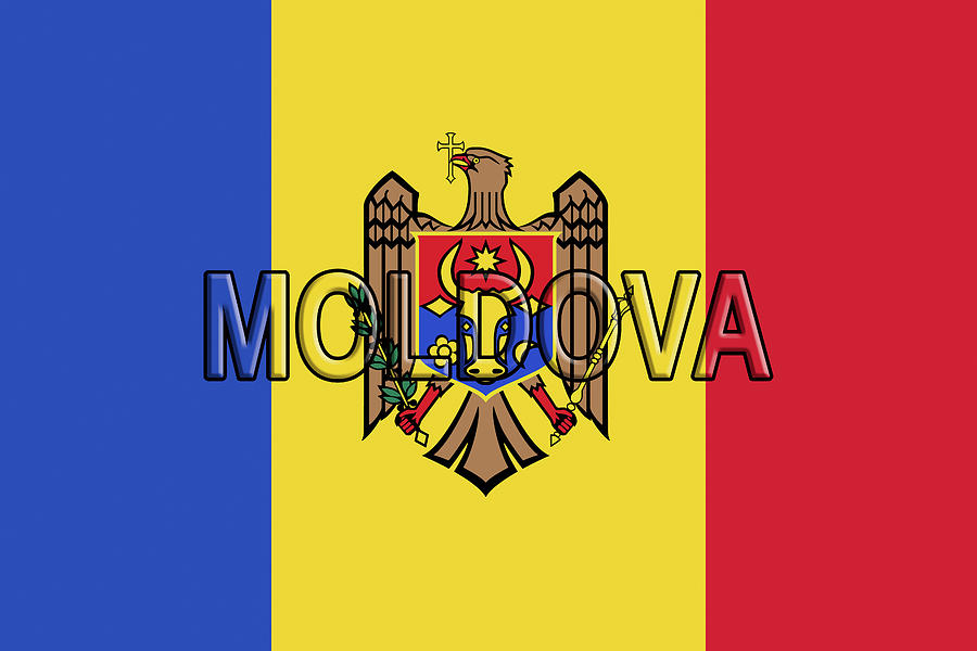 Flag of Moldova Word Digital Art by Roy Pedersen
