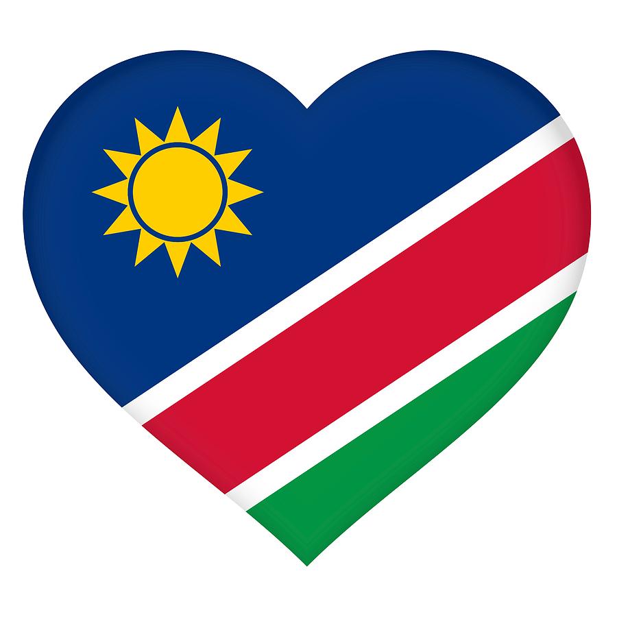 Flag of Namibia Heart Digital Art by Roy Pedersen