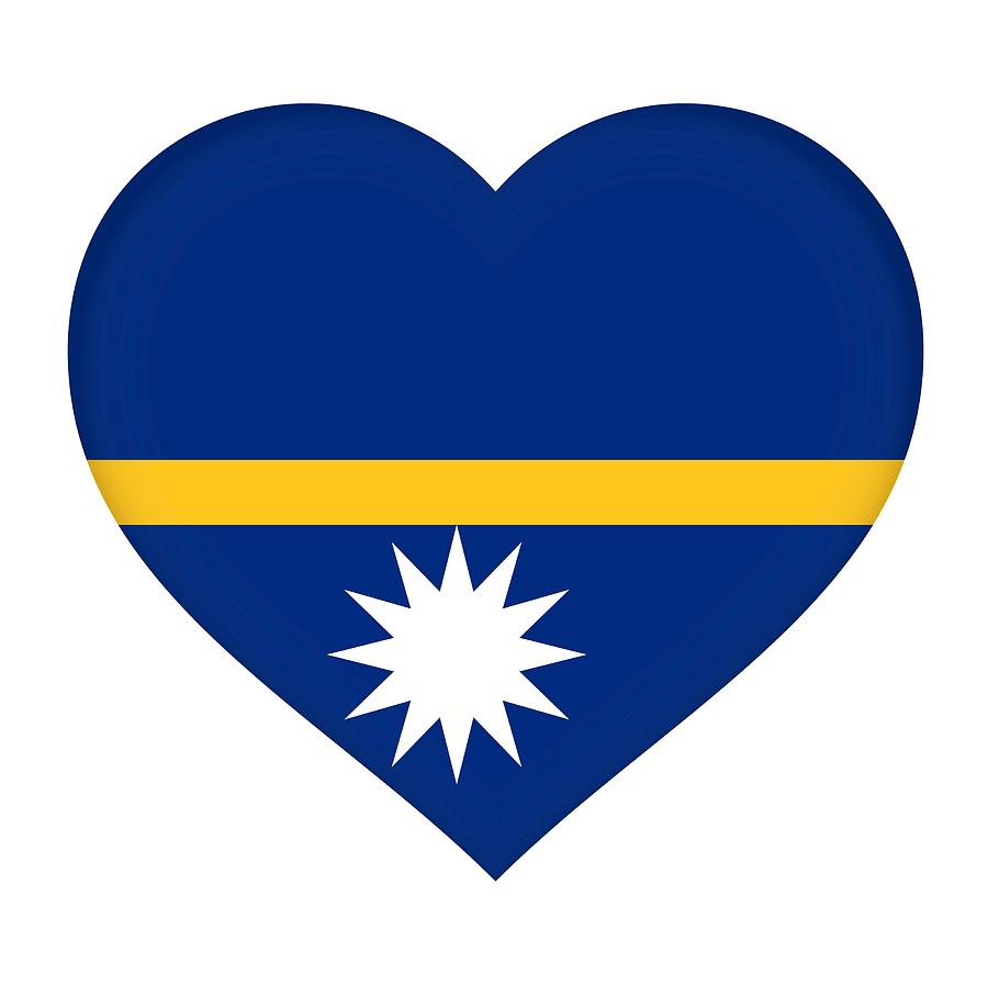 Flag of Nauru Heart Digital Art by Roy Pedersen