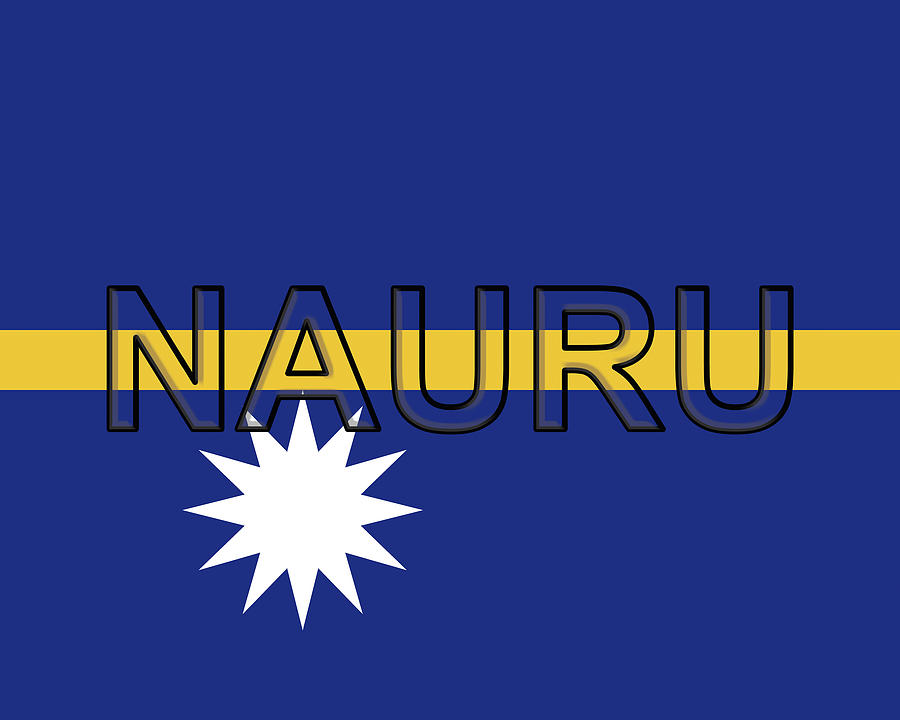 Flag of Nauru Word Digital Art by Roy Pedersen