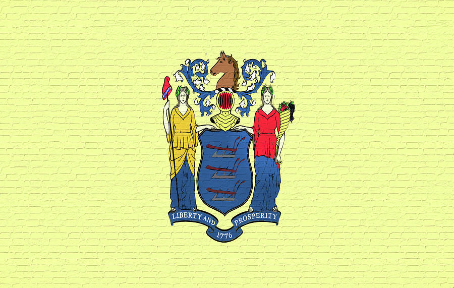 Flag of New Jersey Wall Digital Art by Roy Pedersen