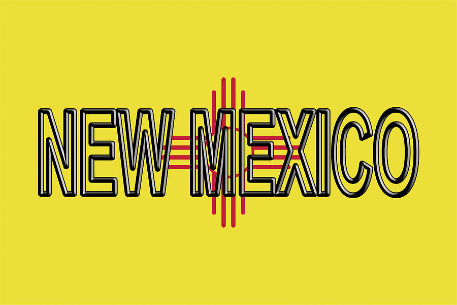 Flag of New Mexico Word Digital Art by Roy Pedersen