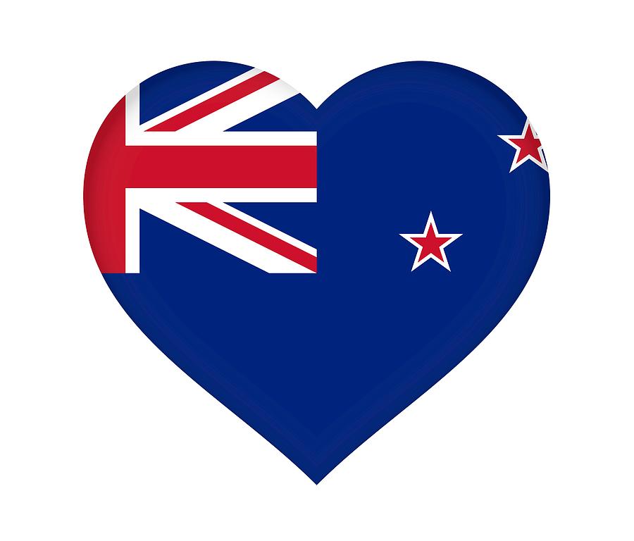 Flag of New Zealand Heart Digital Art by Roy Pedersen