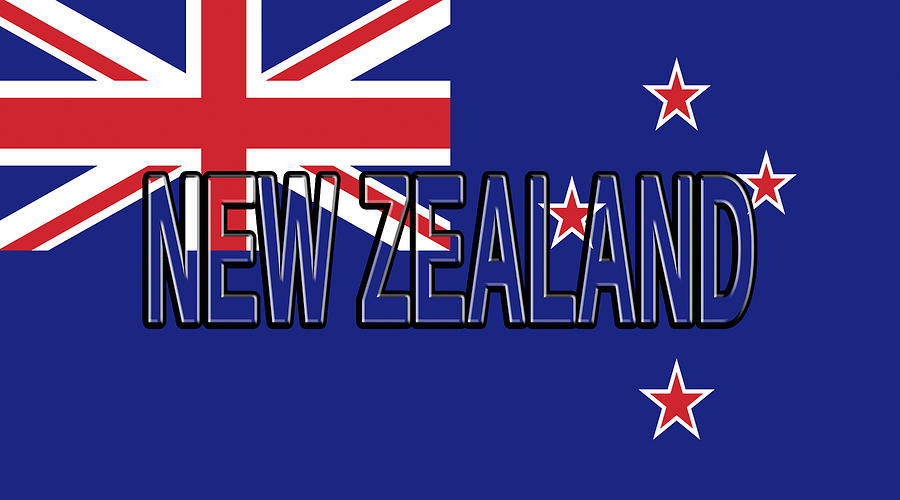 Flag of New Zealand Word Digital Art by Roy Pedersen