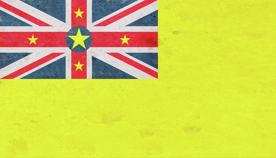 Flag of Niue Grunge Mixed Media by Roy Pedersen