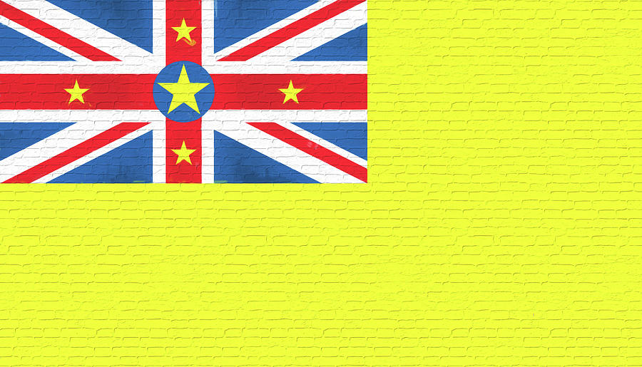Flag of Niue Wall Mixed Media by Roy Pedersen