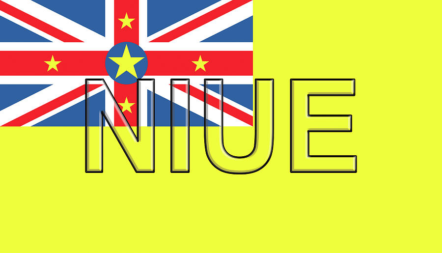 Flag of Niue Word Mixed Media by Roy Pedersen