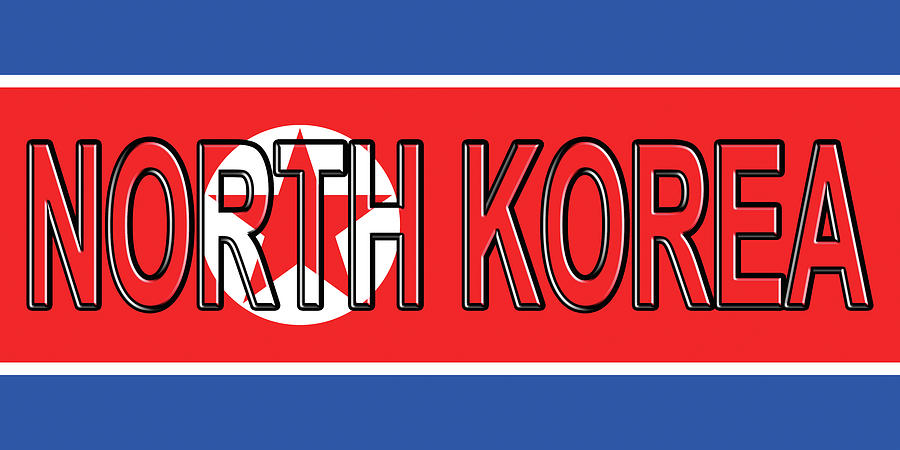 Flag of North Korea Word. Digital Art by Roy Pedersen