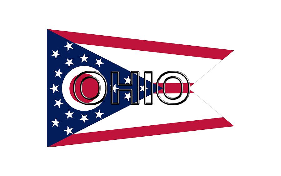 Flag of Ohio Word Digital Art by Roy Pedersen