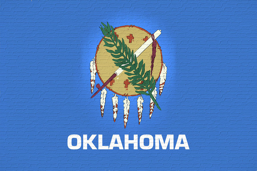 Flag of Oklahoma Wall Digital Art by Roy Pedersen