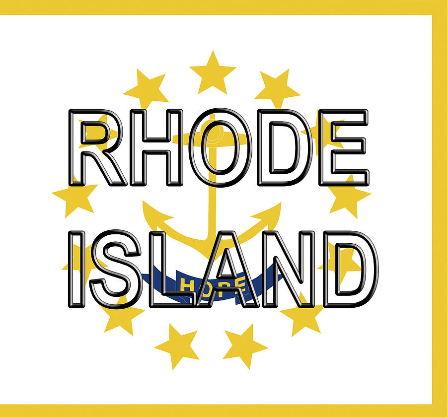 Flag of Rhode Island Word Digital Art by Roy Pedersen
