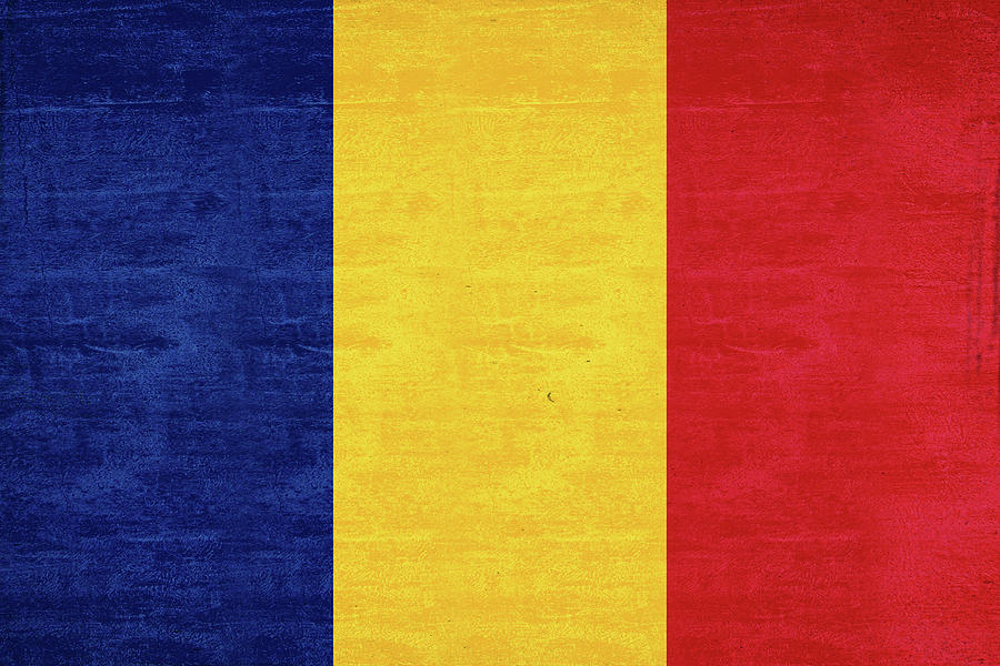 Flag of Romania Grunge Digital Art by Roy Pedersen