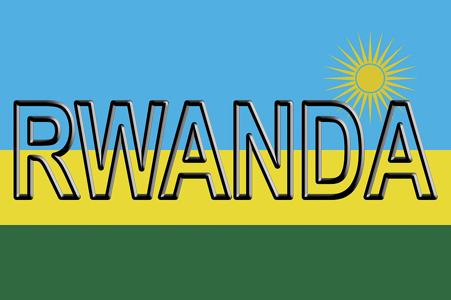 Flag of Rwanda Word Digital Art by Roy Pedersen