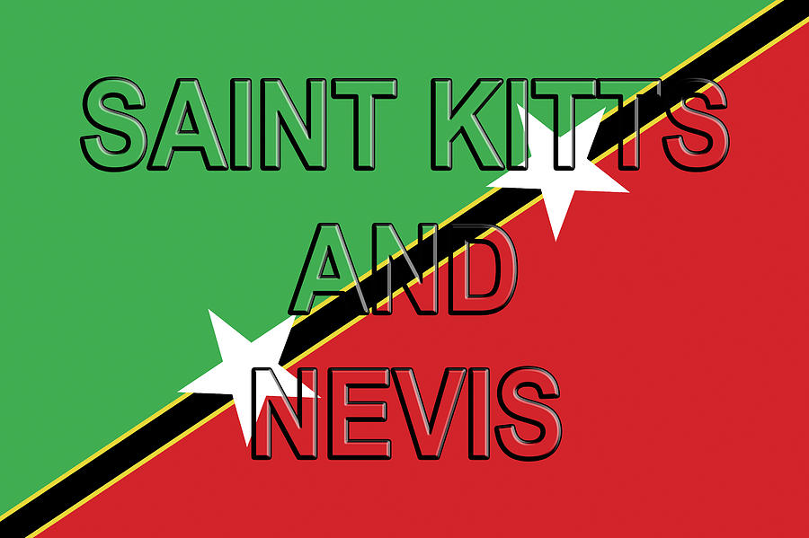 Flag of Saint Kitts and Nevis Word Digital Art by Roy Pedersen