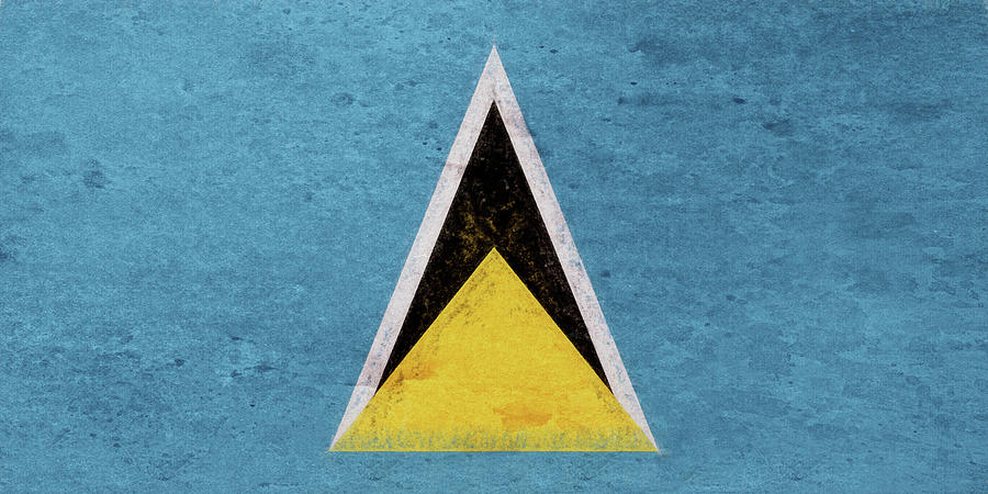 Flag of Saint Lucia Grunge Digital Art by Roy Pedersen