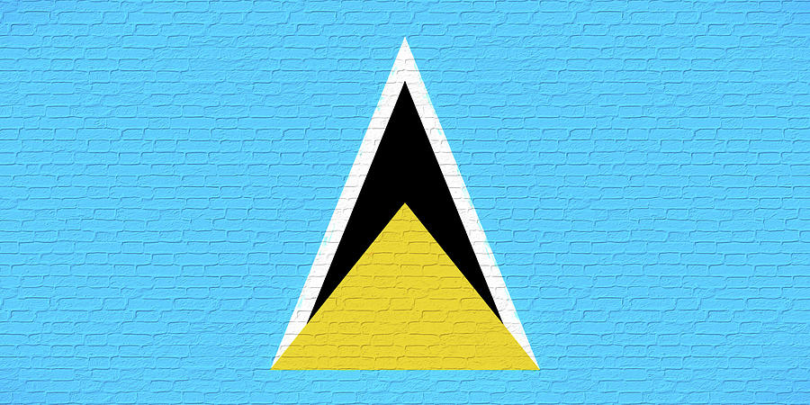 Flag of Saint Lucia Wall Digital Art by Roy Pedersen