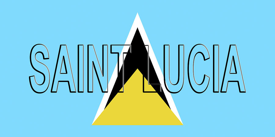 Flag of Saint Lucia Word Digital Art by Roy Pedersen