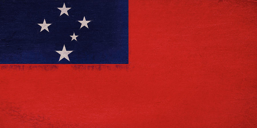 Flag of Samoa Grunge Digital Art by Roy Pedersen