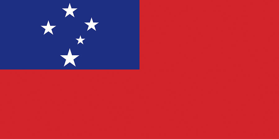 Flag of Samoa  Digital Art by Roy Pedersen