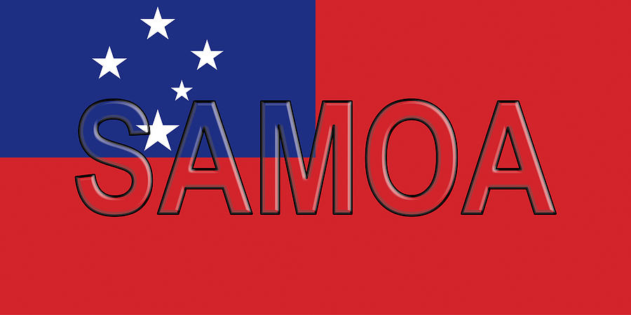 Flag of Samoa Word Digital Art by Roy Pedersen