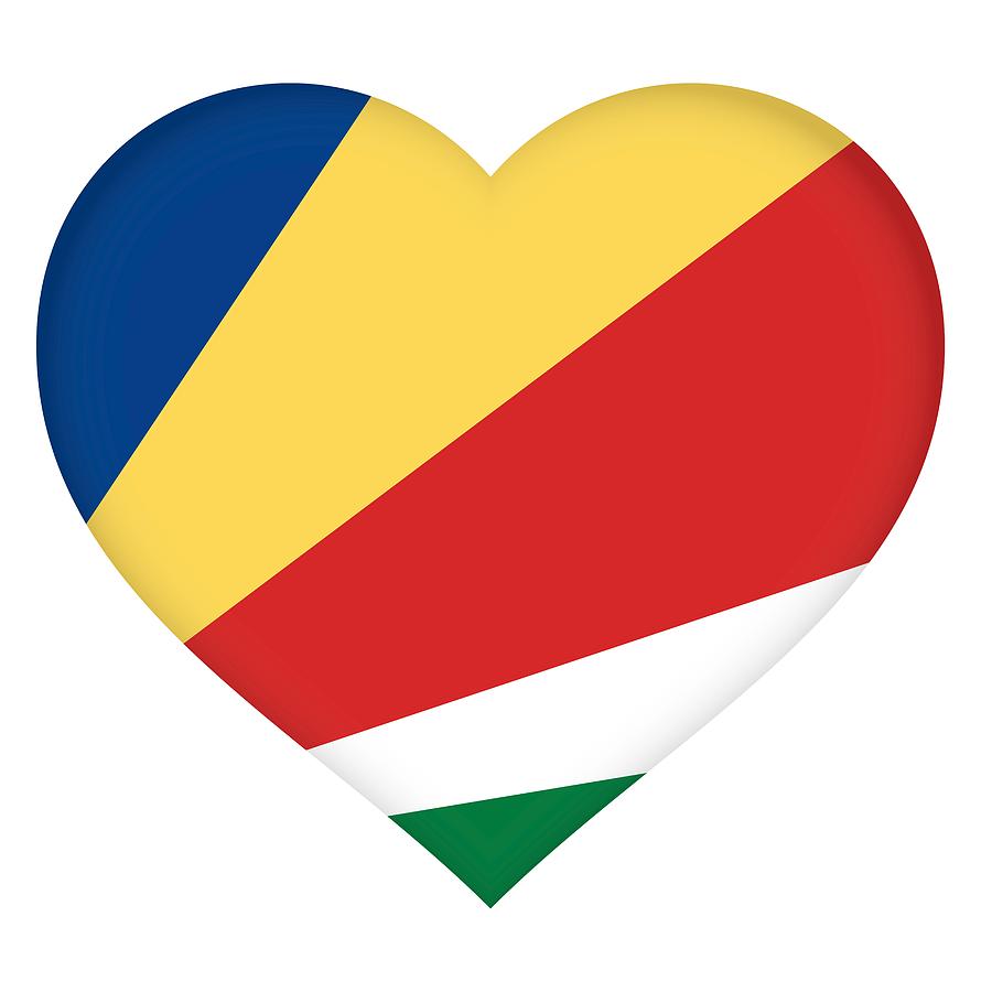Flag of Seychelles Heart Digital Art by Roy Pedersen