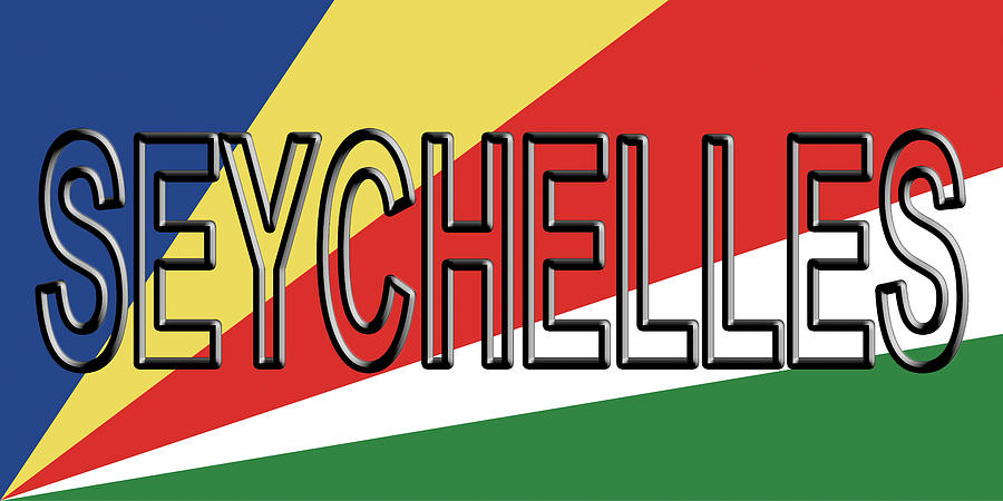 Flag of Seychelles Word Digital Art by Roy Pedersen