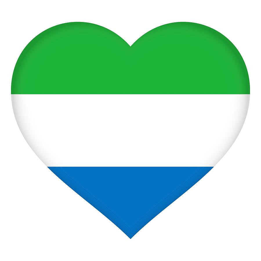 Flag of Sierra Leone Heart Digital Art by Roy Pedersen