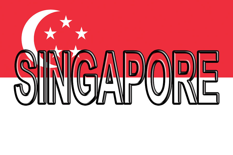 Flag of Singapore Word Digital Art by Roy Pedersen