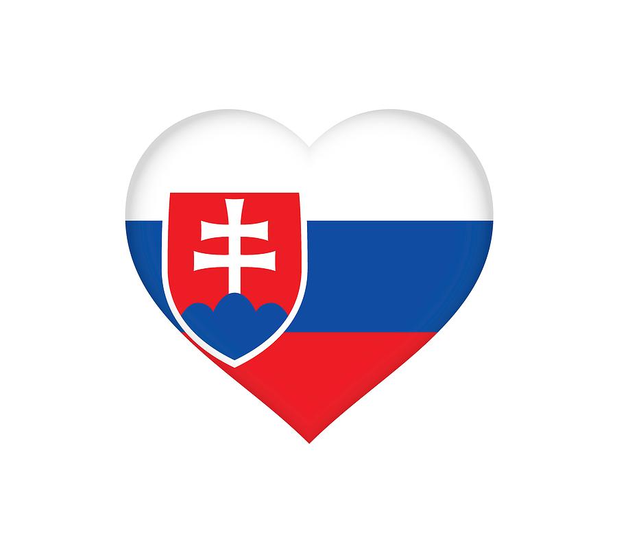Flag of Slovakia Heart Digital Art by Roy Pedersen